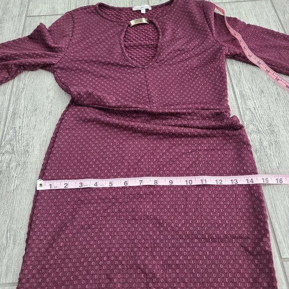 Charlotte Russe women's maroon/burgundy textured cutout bodycon dress size M - Picture 10 of 12